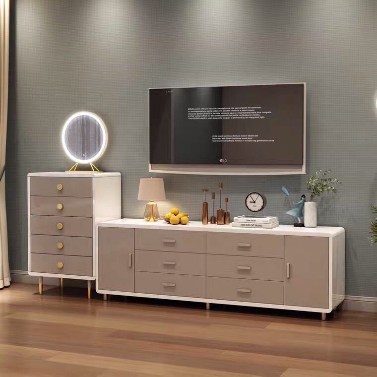 Modern Corner Buffet Table Cabinet Equipment Set Dining Table MDF Table in Living Room Furniture