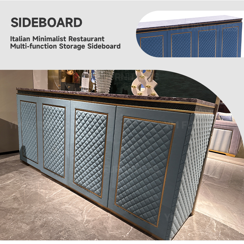 Dining Rooms Contemporary Storage Cabinet Console Table 4 Doors Dining Leather Sideboard