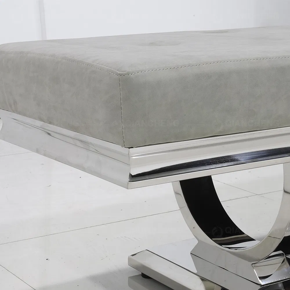 Metal Base with PU or Fabric Ottoman for Dining Room Furniture