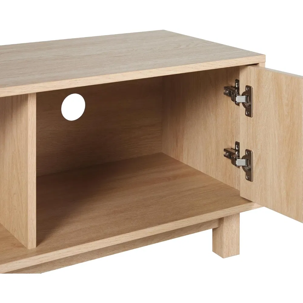 Industrial Style Entertainment Center TV Stand with Metal Frame Construction