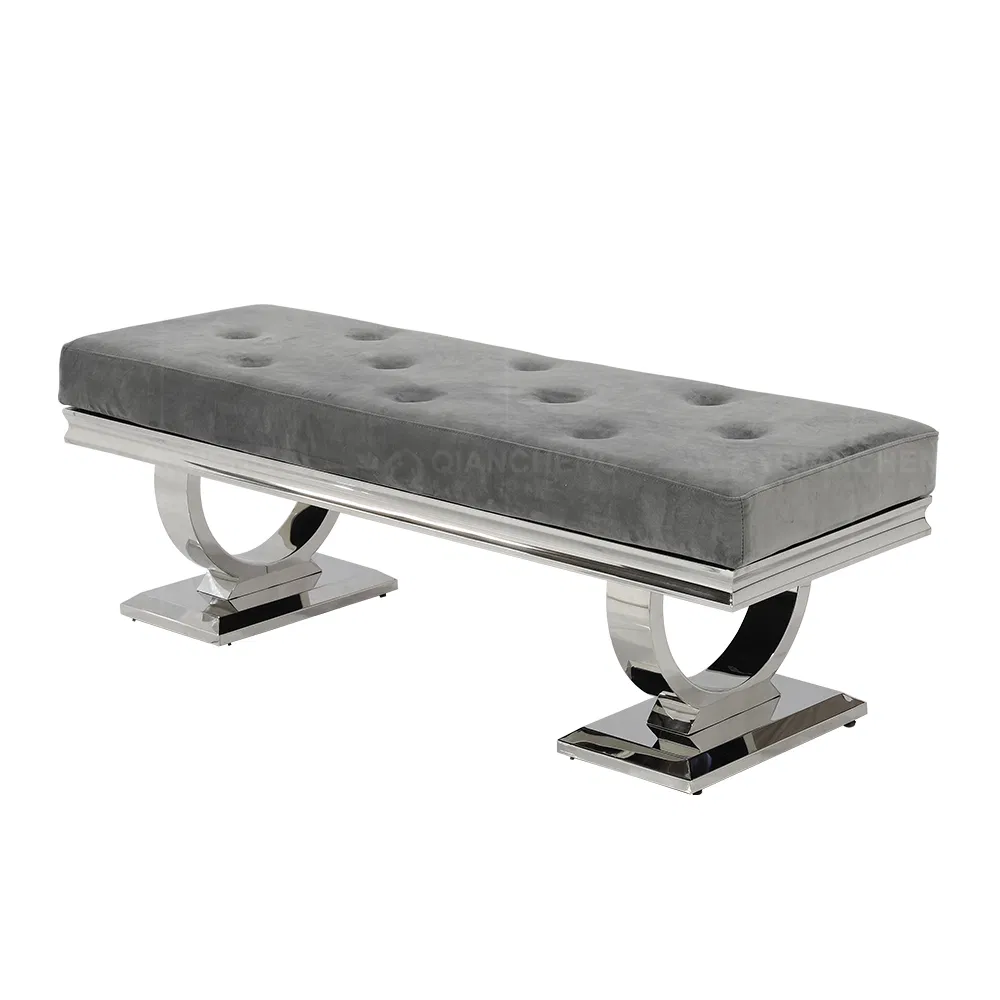 Metal Base with PU or Fabric Ottoman for Dining Room Furniture