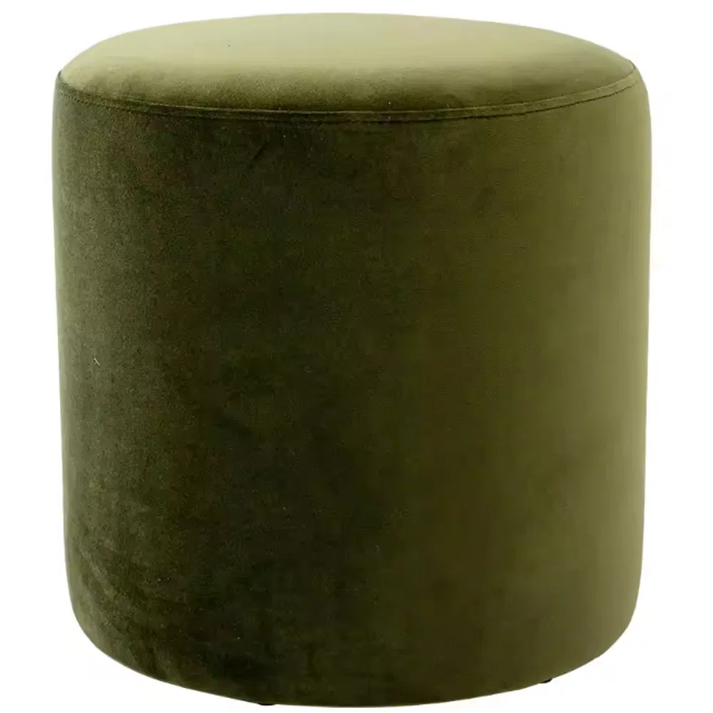 Luxury Upholstered Tufted Round Velvet Stool Footrest Footstool Ottoman