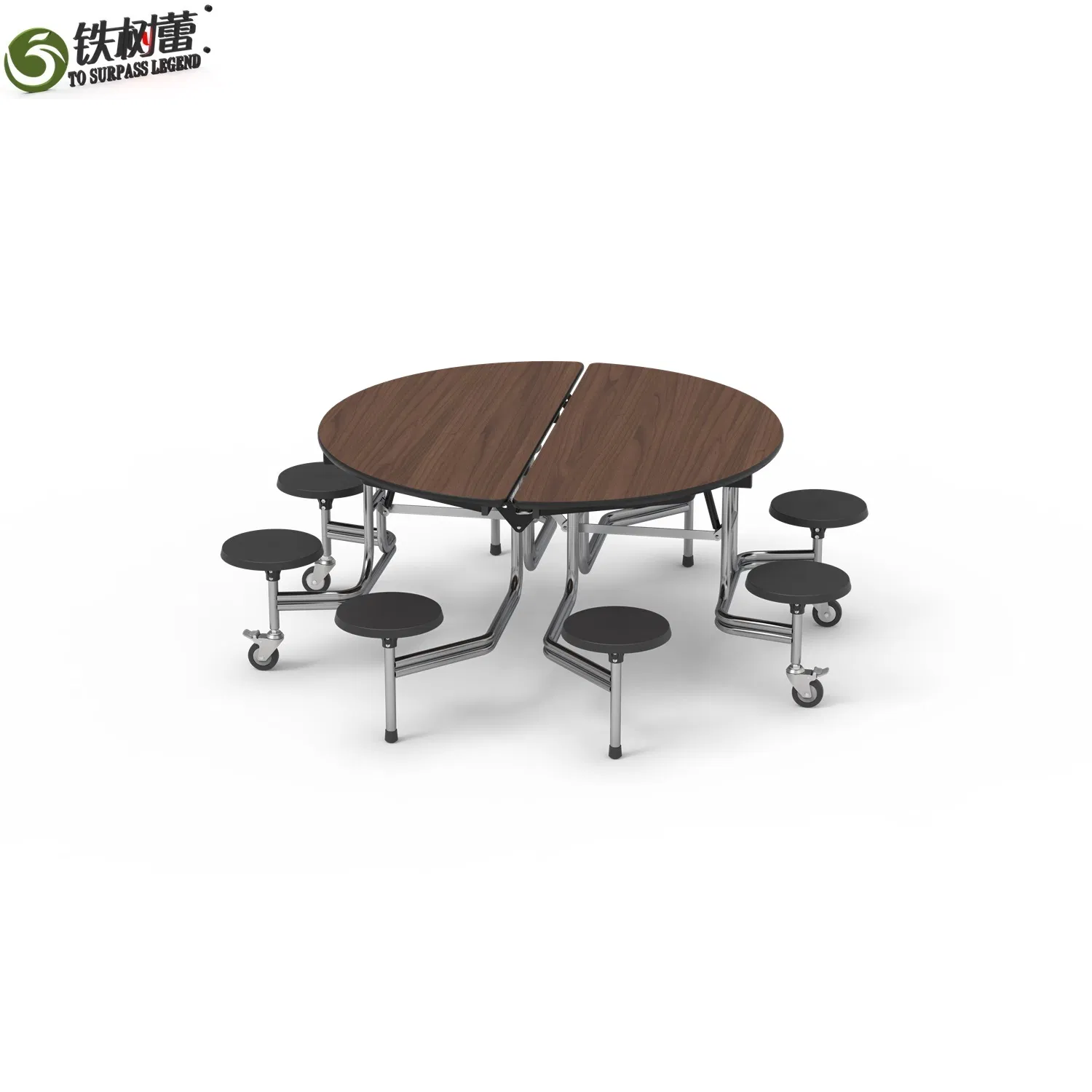 Mobile Folding Buffet Table for 8 People