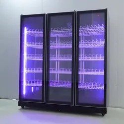 Three Doors Beer Milk Chiller Bottle Chiller Display Refrigerated Cabinet