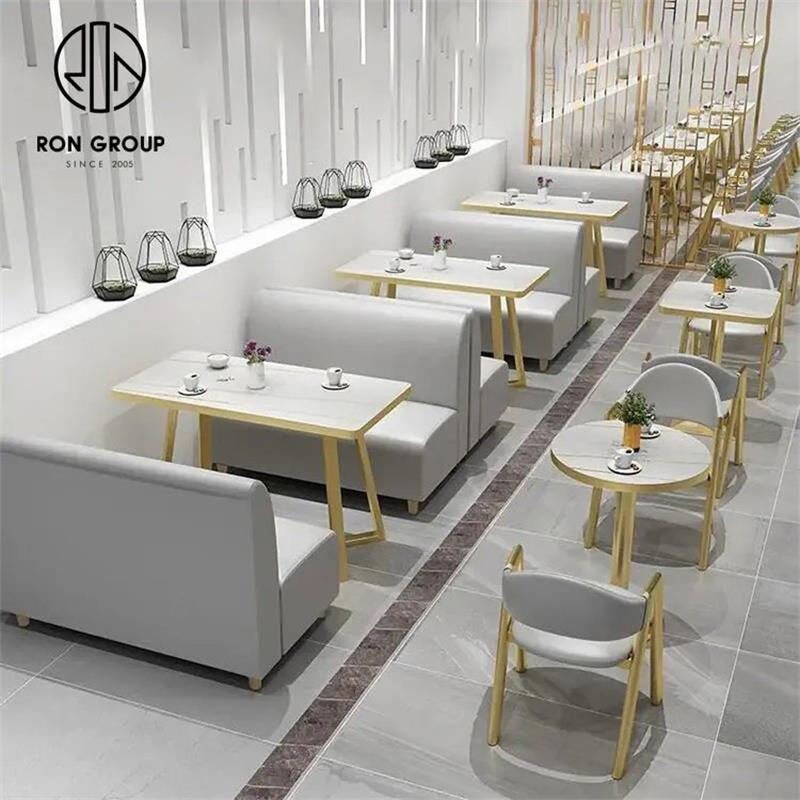 Elegant Cafe Coffee Wholesale Square Stainless Steel Metal Base Durable Buffet Restaurant Table for Commercial Use