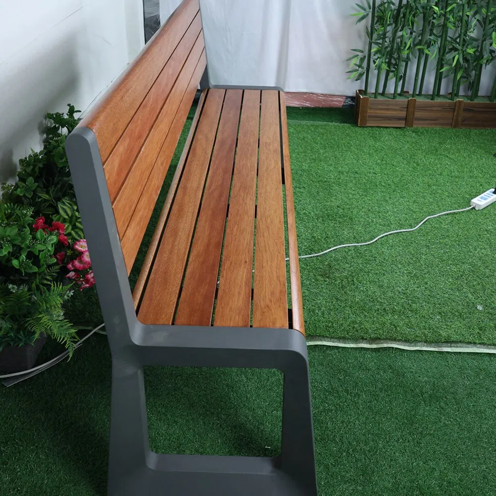 Outdoor Furniture Public Modern Recycled Plastic Wood Bench Seat Outside Park Wooden Bench Chair out Door Garden Bench Seating