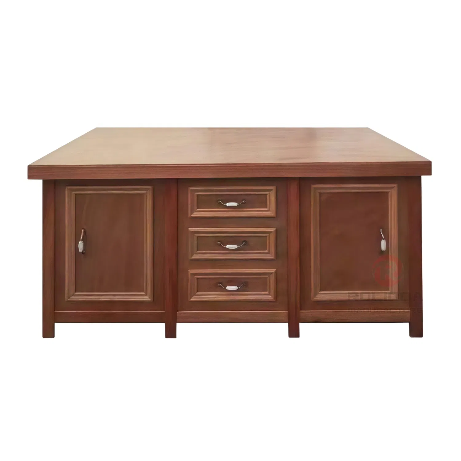 Brown Multi-Board Joined Large-Sized Rural Outdoor Indoor Wedding Party Banquet Event Gathering Solid Wood Buffet Table.