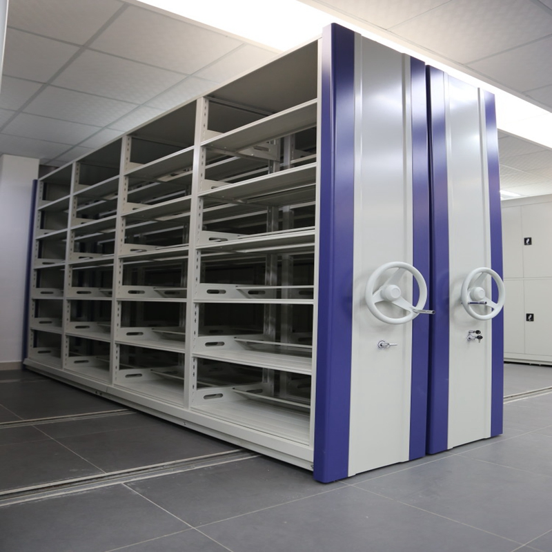 Customized Library Compact Shelving Space-Saving High-Density Book Shelf Manual Mobile Shelving