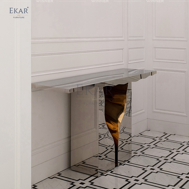 Contemporary Luxury Console Table New Design with Marble Finish for Entry Villa Living Room Bedroom Hotel Home Furniture