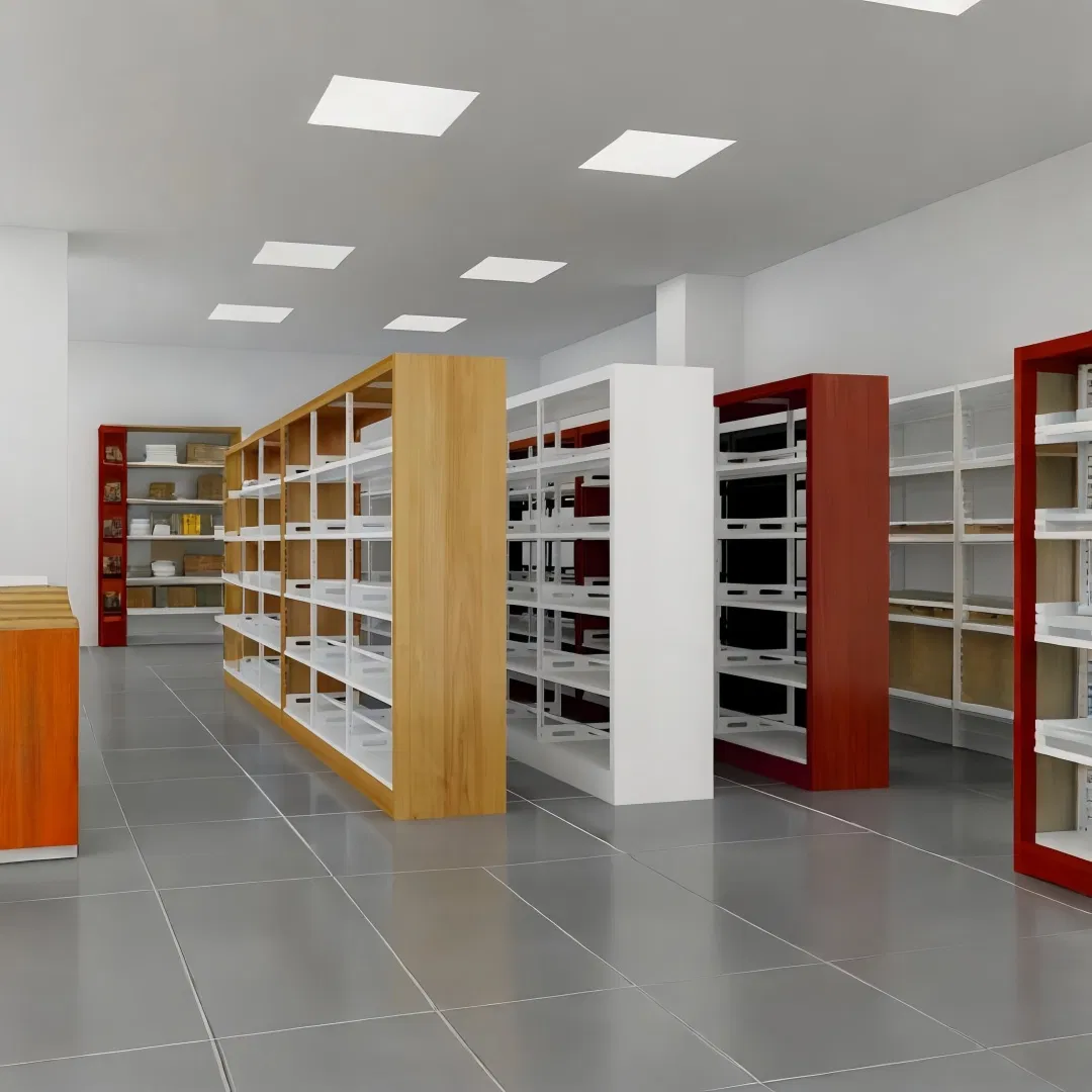 Factory Custom Metal Book Storage Shelves Sustainable Steel Furniture 6-Tier Compact Bookshelf Public Library Furniture Steel Bookshelf