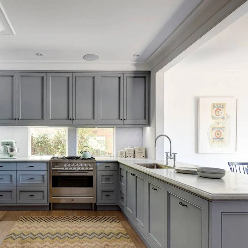 Wholesale Solid Wood Luxury Island Display Kitchen-Cabinets Furniture Factory Modern with Glass Doors High Gloss Cabinetry with Countertops Cupboards Cabinet