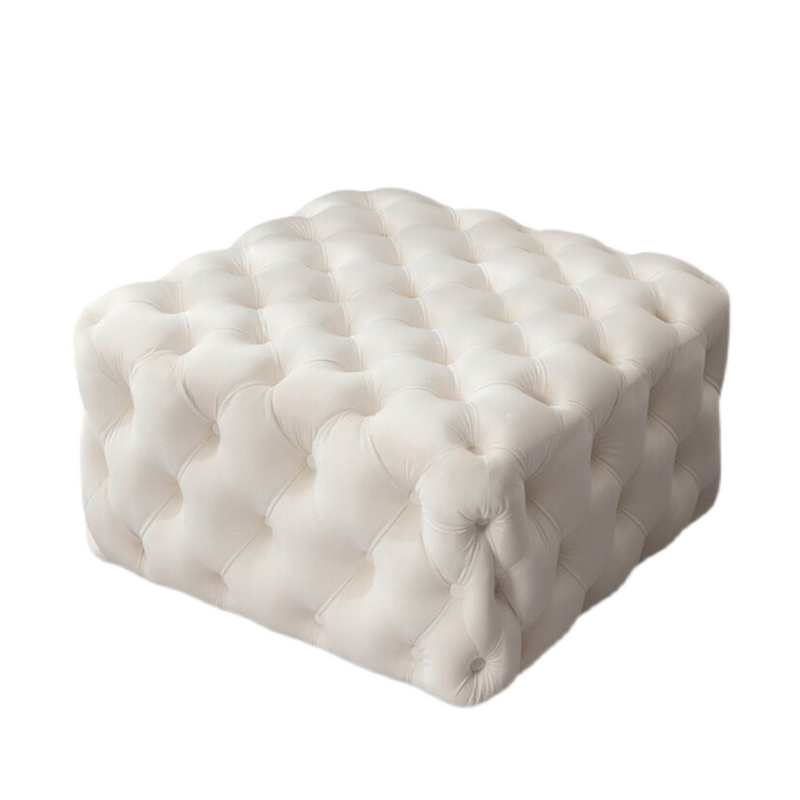 American Velvet Fabric Living Room Furniture Square Ottoman