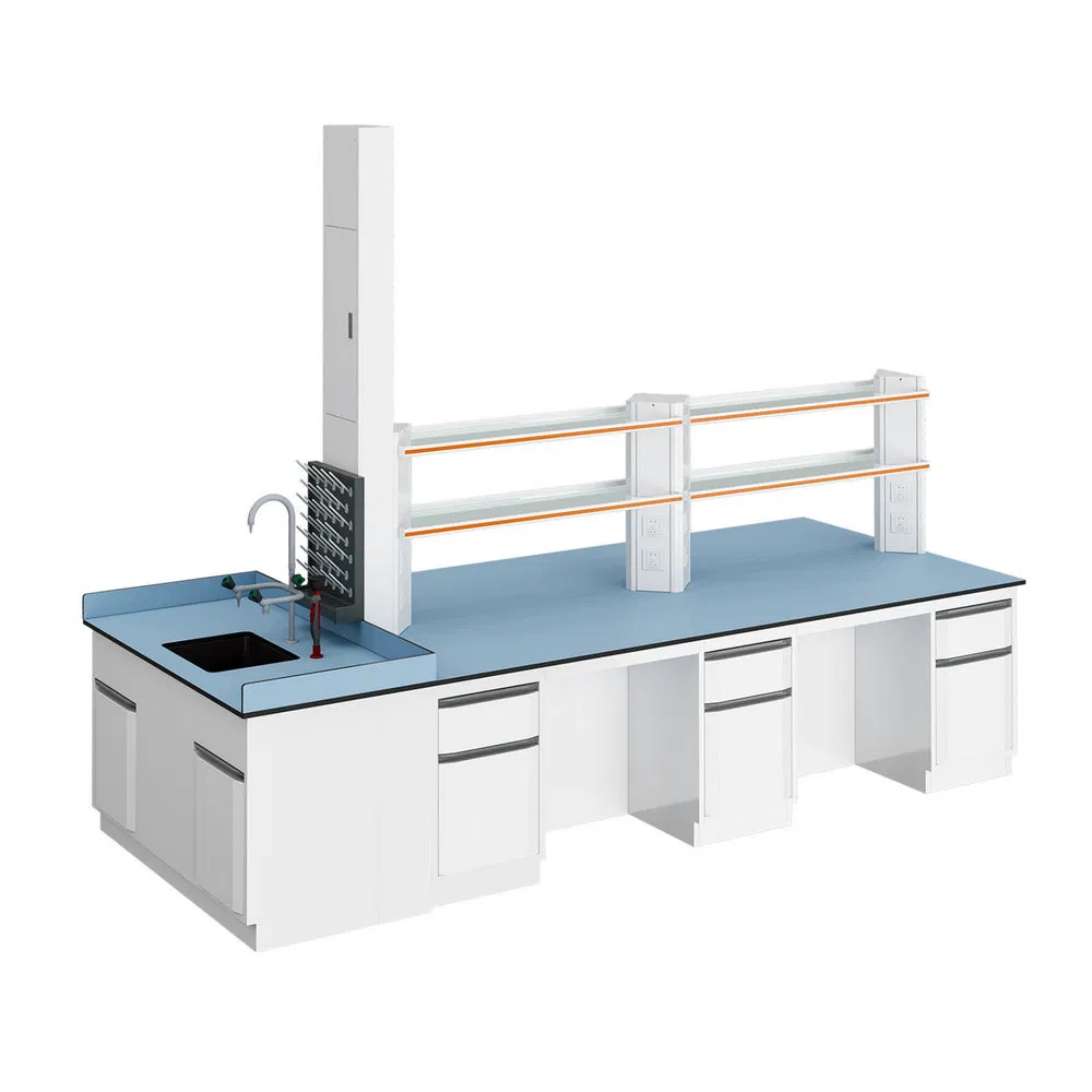 Antibacterial Properties Durable All-Steel Floor Mounted Lab Work Bench