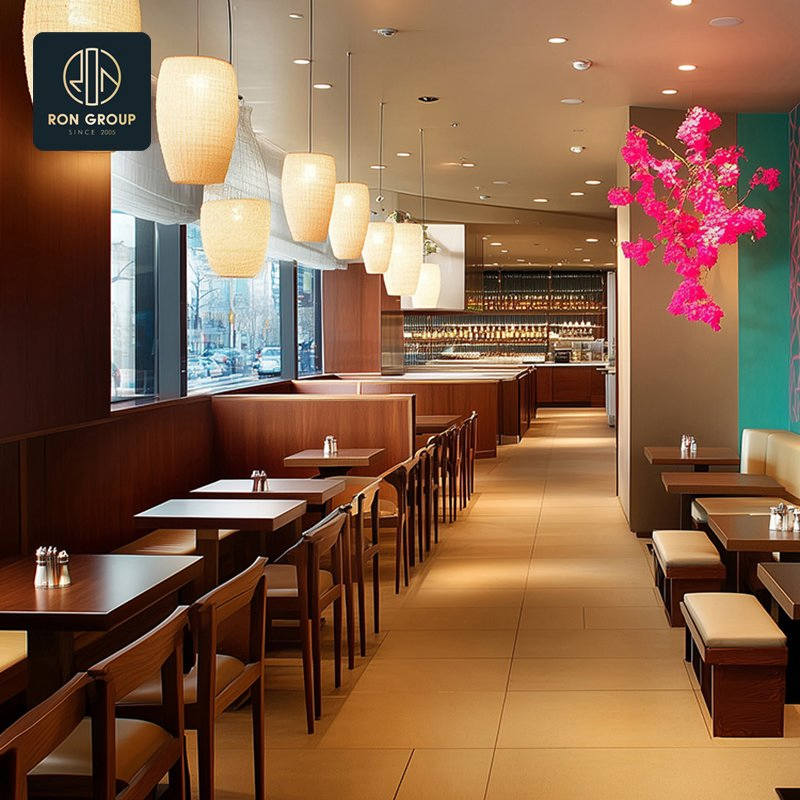 Retro European Coffee Cafe Shop Sqaure Solid Wood Customized Buffet Hotel Restaurant Furniture Commercial Table