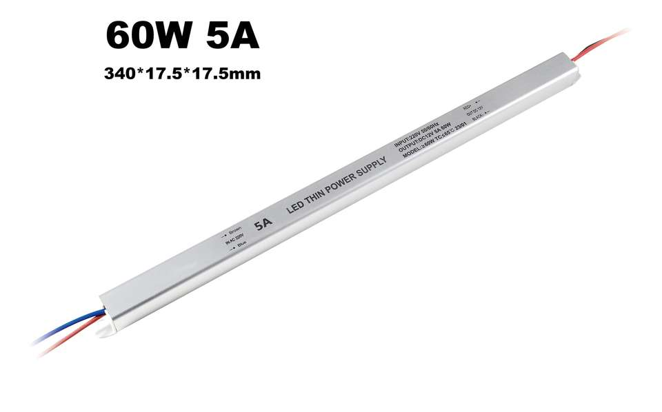 DC 12V 5A/ 24V 2.5A 60W Outdoor Waterproof IP20/IP67 Slim LED Driver Adaptor LED Strips Lighting