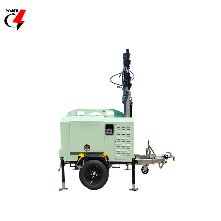 Hybrid Diesel Generator Light Tower with Solar Panel and Backup Battery