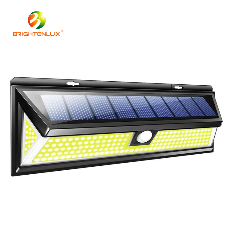 Brightenlux Wholesale Wall Mounted COB Powered Security PIR Sensor Motion LED Outdoor Solar Light Garden Price