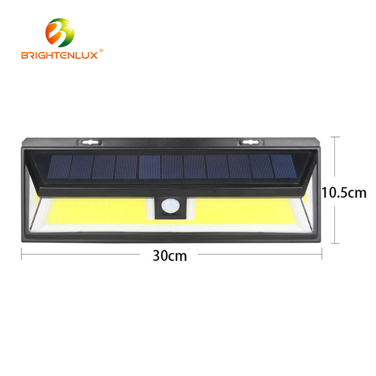 Brightenlux Wholesale Wall Mounted COB Powered Security PIR Sensor Motion LED Outdoor Solar Light Garden Price