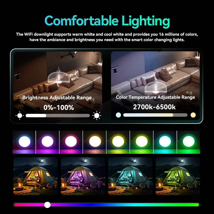 Custom Made 9W/12W/17W E27/E26/B22 2700K-6500K Rgbcw Dimming Smart LED Lamp Tuya APP Alexa Voice Control WiFi Smart Light Bulbs