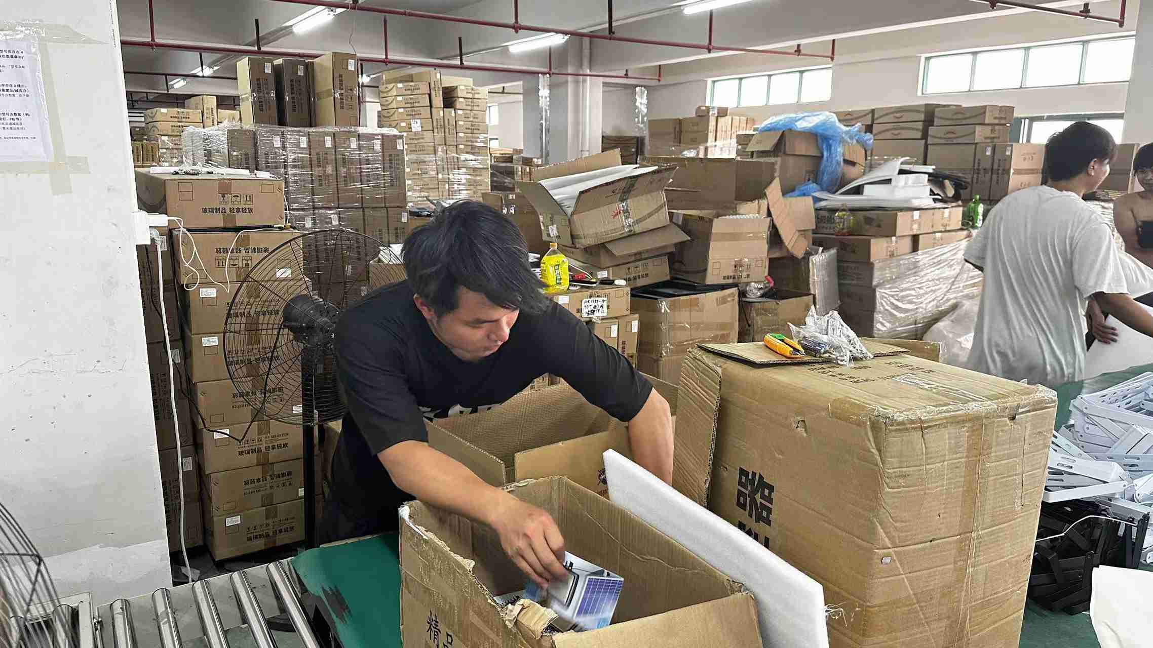 Product packing line for efficient export packaging at Ningbo Cappy Light