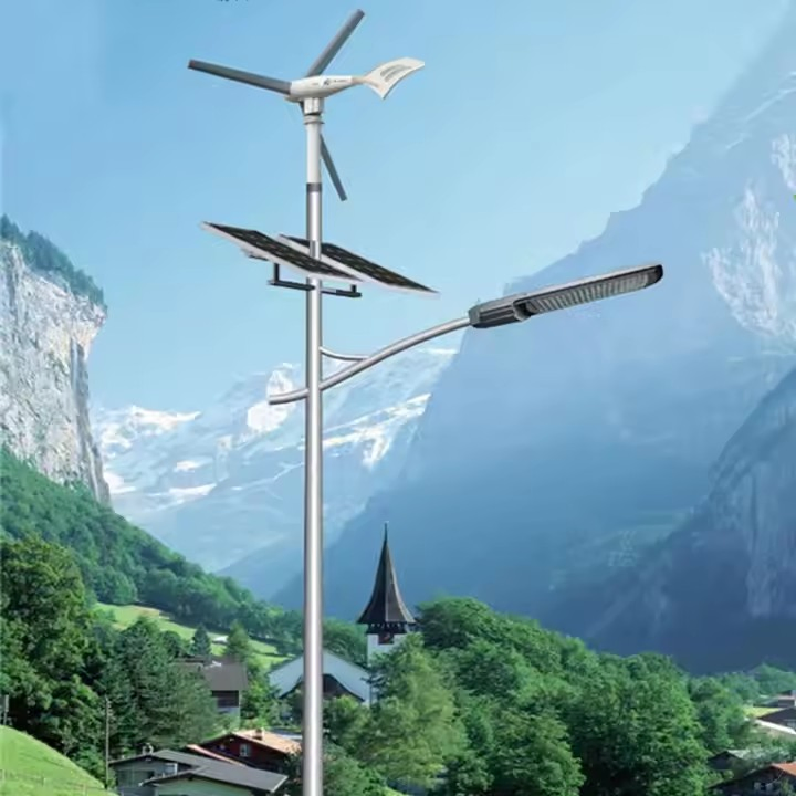 Custom 60W DC/AC Power Hybrid Street Light 12 Hours Outdoor IP65 Road Highways RoHS CCC Full Bright Wind Solar Street Light