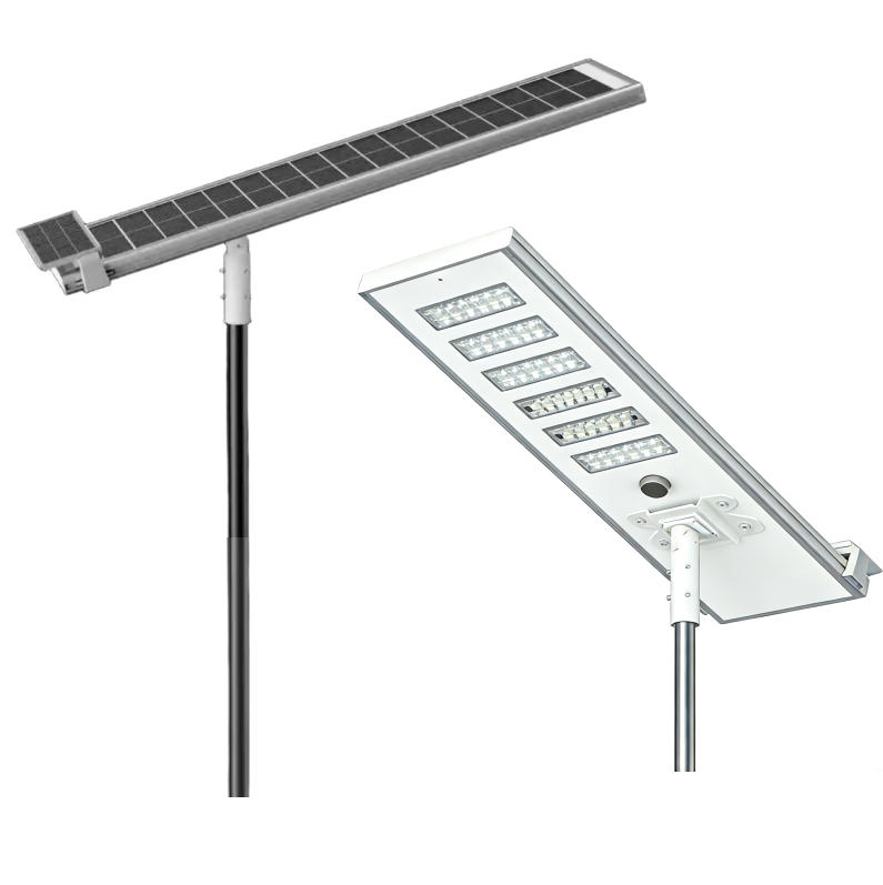 120W Commercial-Grade High Brightness Self Clean All-in-One Solar Street Light for Main Roads