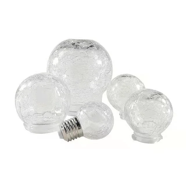 Solar Lamp LED Garden Party Hanging Crackle Glass Lanten