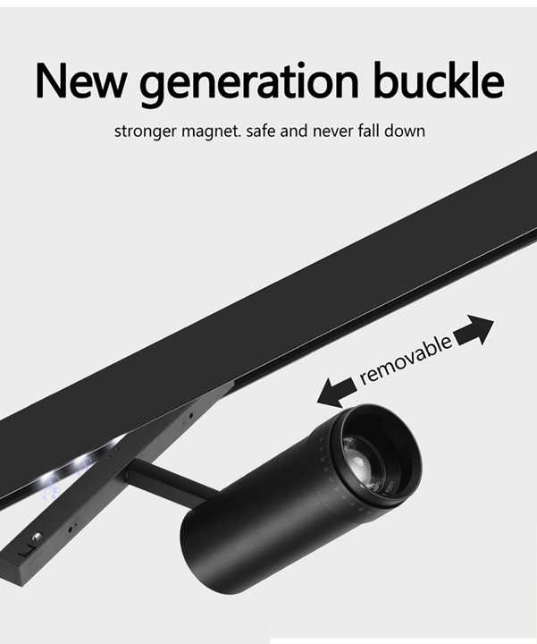 Tuya APP Zigbee Smart 10W 20W Zoomable LED Track Lights Modern 48V Spotlight System 0-10V Dimmable COB Magnetic Track Lighting