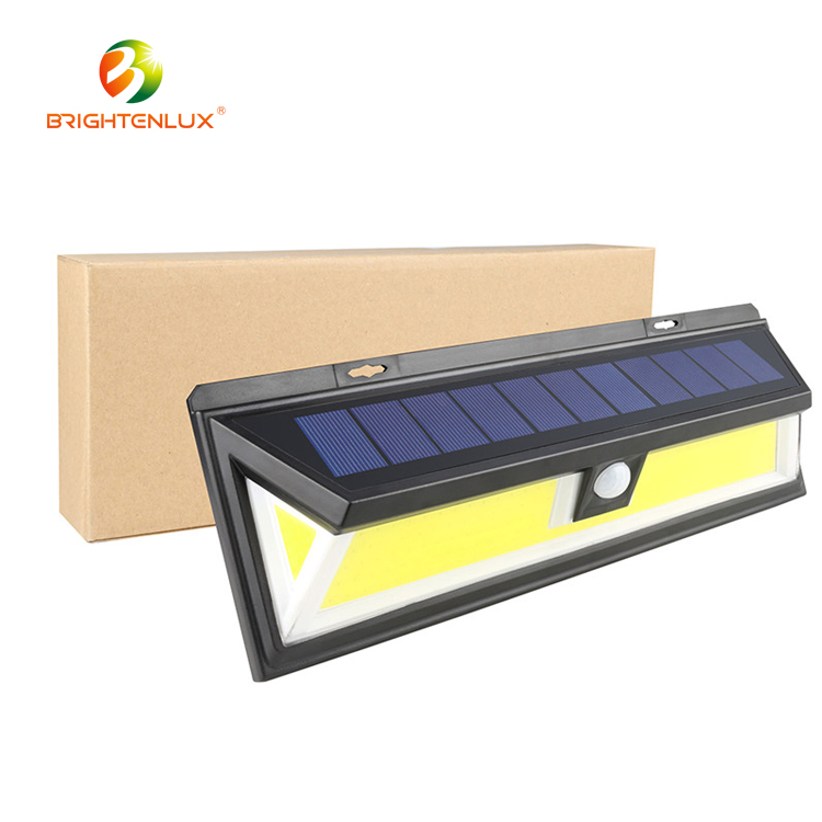 Brightenlux Wholesale Wall Mounted COB Powered Security PIR Sensor Motion LED Outdoor Solar Light Garden Price
