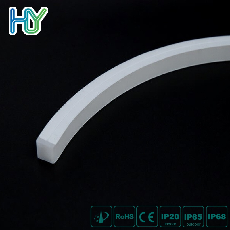 China Manufactory Smooth DOT-Free LED Neon Strip 12V/24V Side-Bend Top-Bend IP65 Silicone Flexible 5m Roll for Signage Lighting