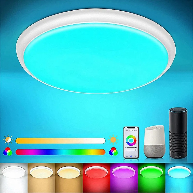 Tuya Zigbee Smart Wireless 110V 220V Dimmable RGB Rgbcw LED Ceiling Light Work with Alexa and Google Home