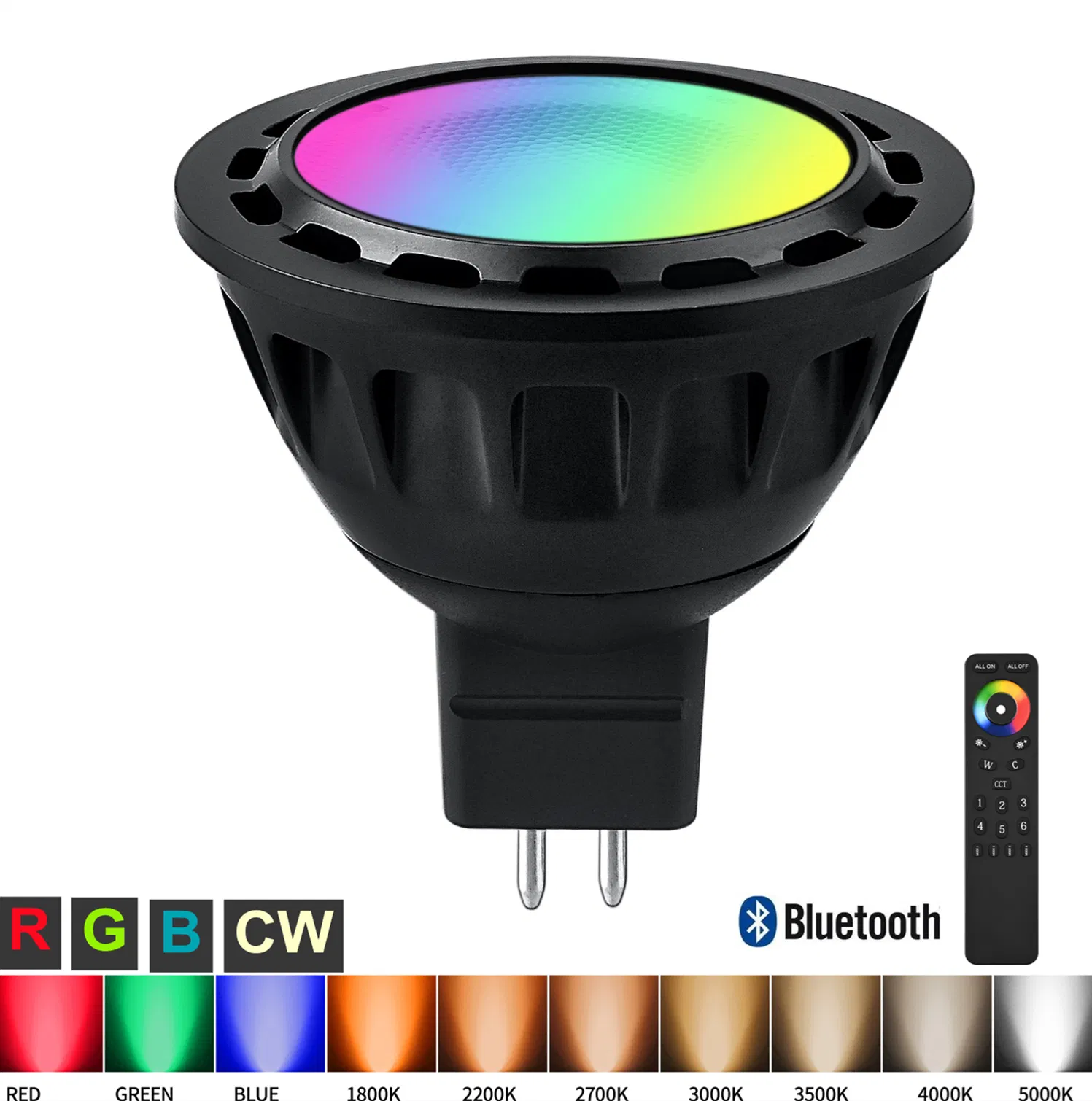 Smart 5W Gu5.3 MR16 RGBW Landscape Light Bluetooth Mesh Tech Control Wireless LED Spot Light