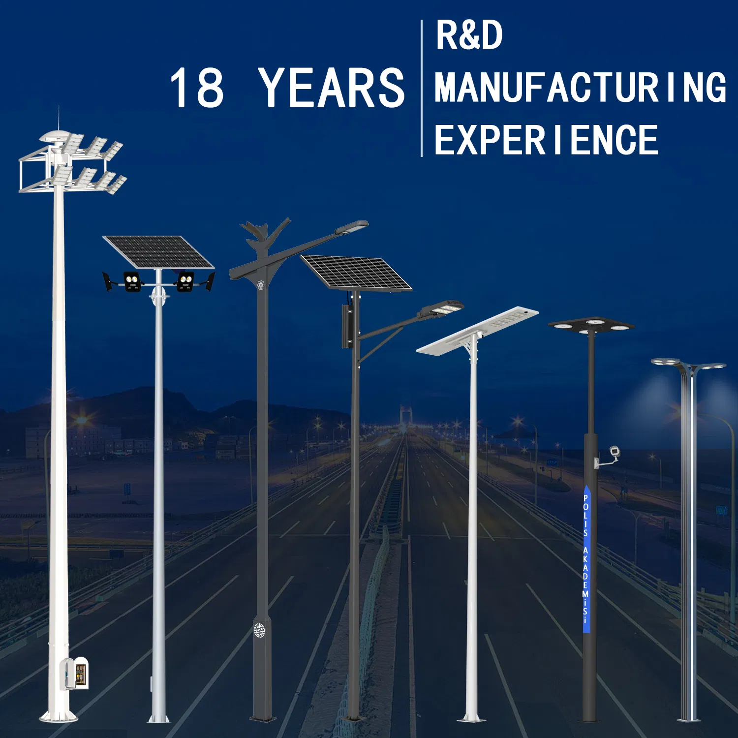 AC/DC Hybrid All in One LED Solar Street Farden Lighting