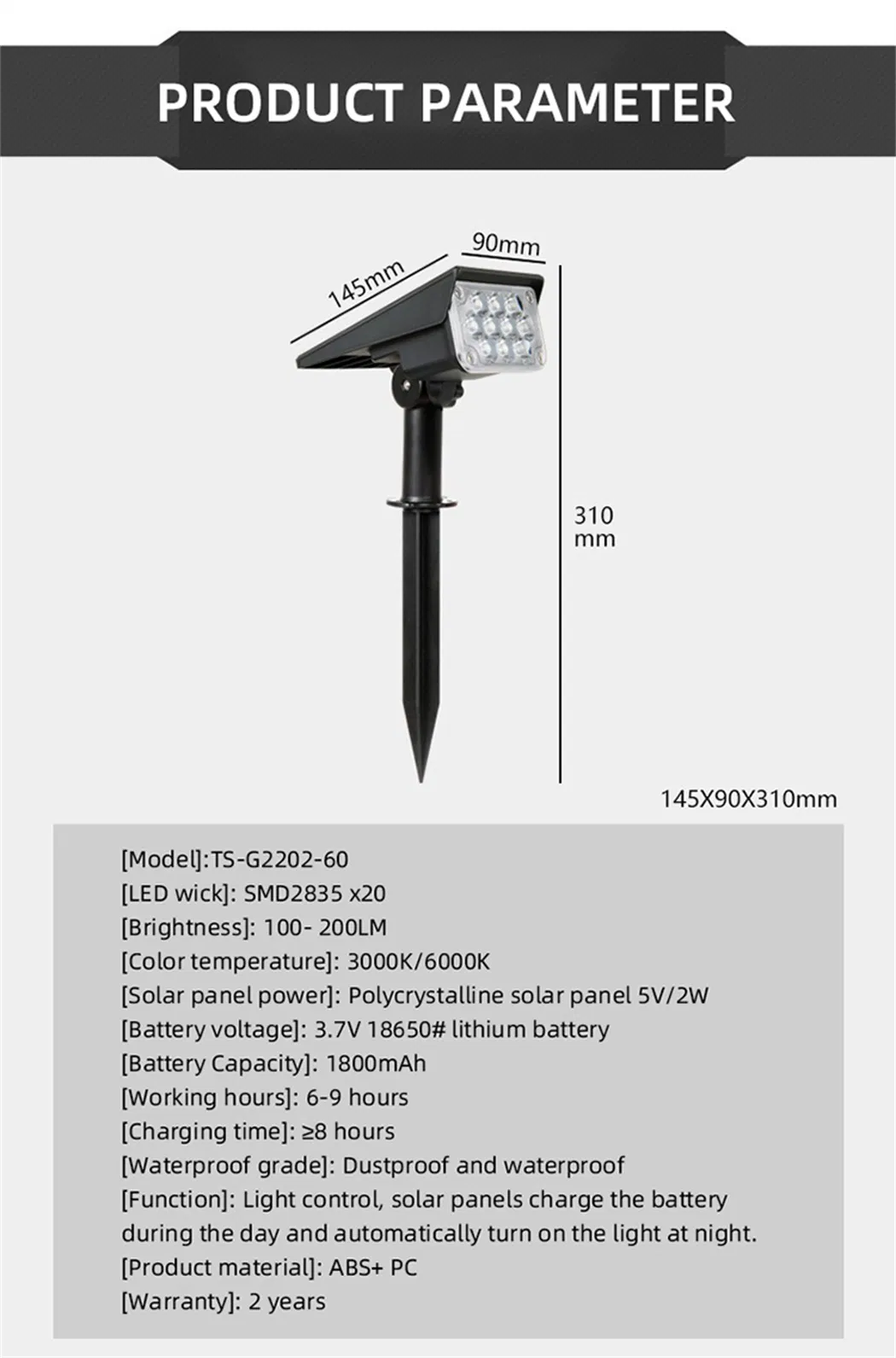 Solar Landscape Light Detail 1