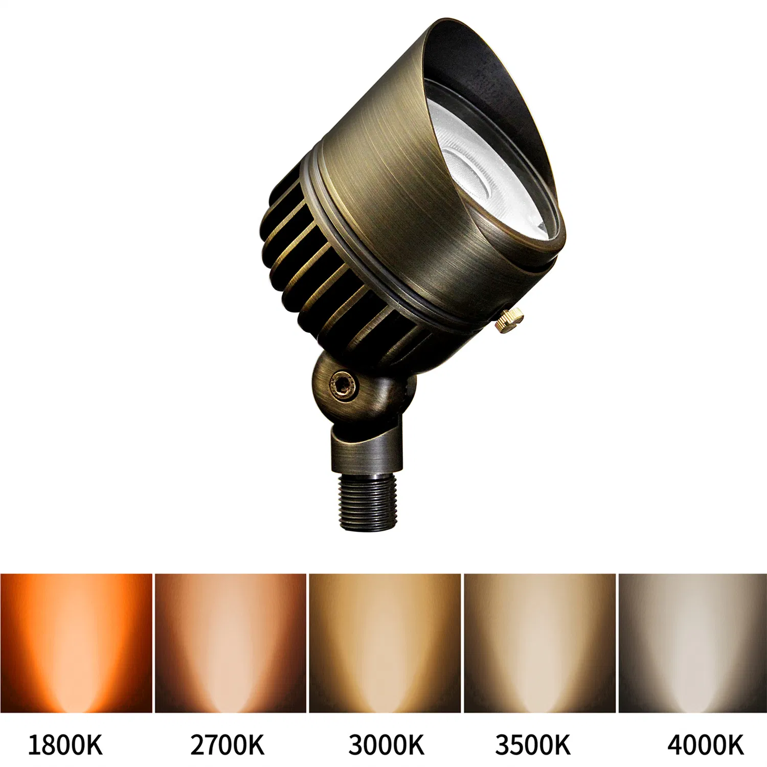 LED RGB Low Voltage Landscape Lighting Brass Color Changing Landscape Lights 12V Outdoor Spot Lights for Yard Garden Pathway Lawn Lighting