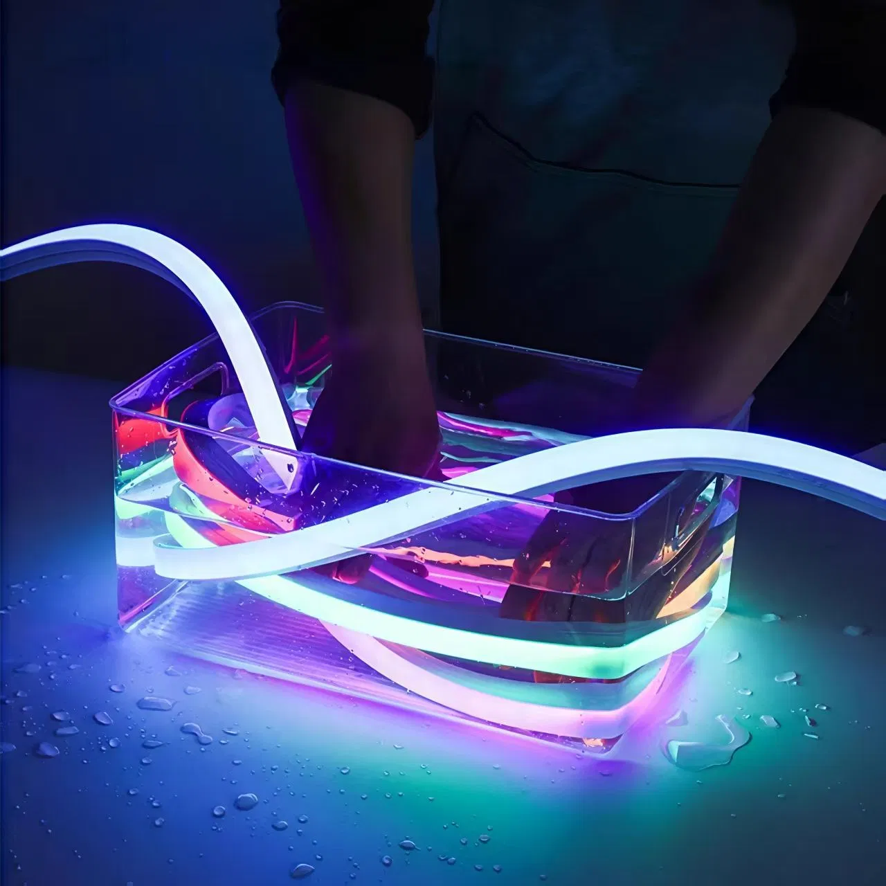 UL Certified Industrial Grade LED Neon Flex Strip 20X20mm RGBW 12V/24V 50, 000hrs Lifespan Landscape Lighting Side View