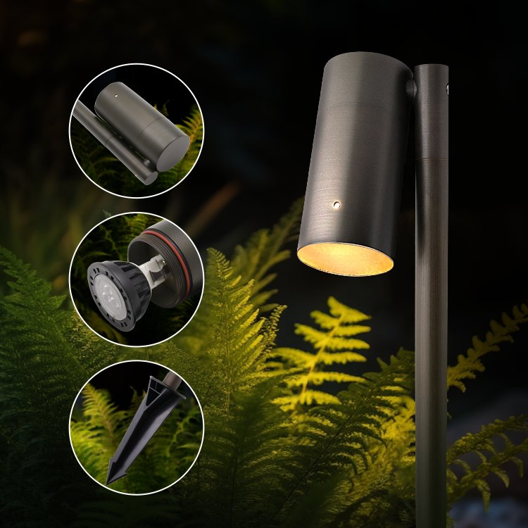 Brass Adjustable Direction Low Voltage LED Landscape Light Garden Path Area Lighting