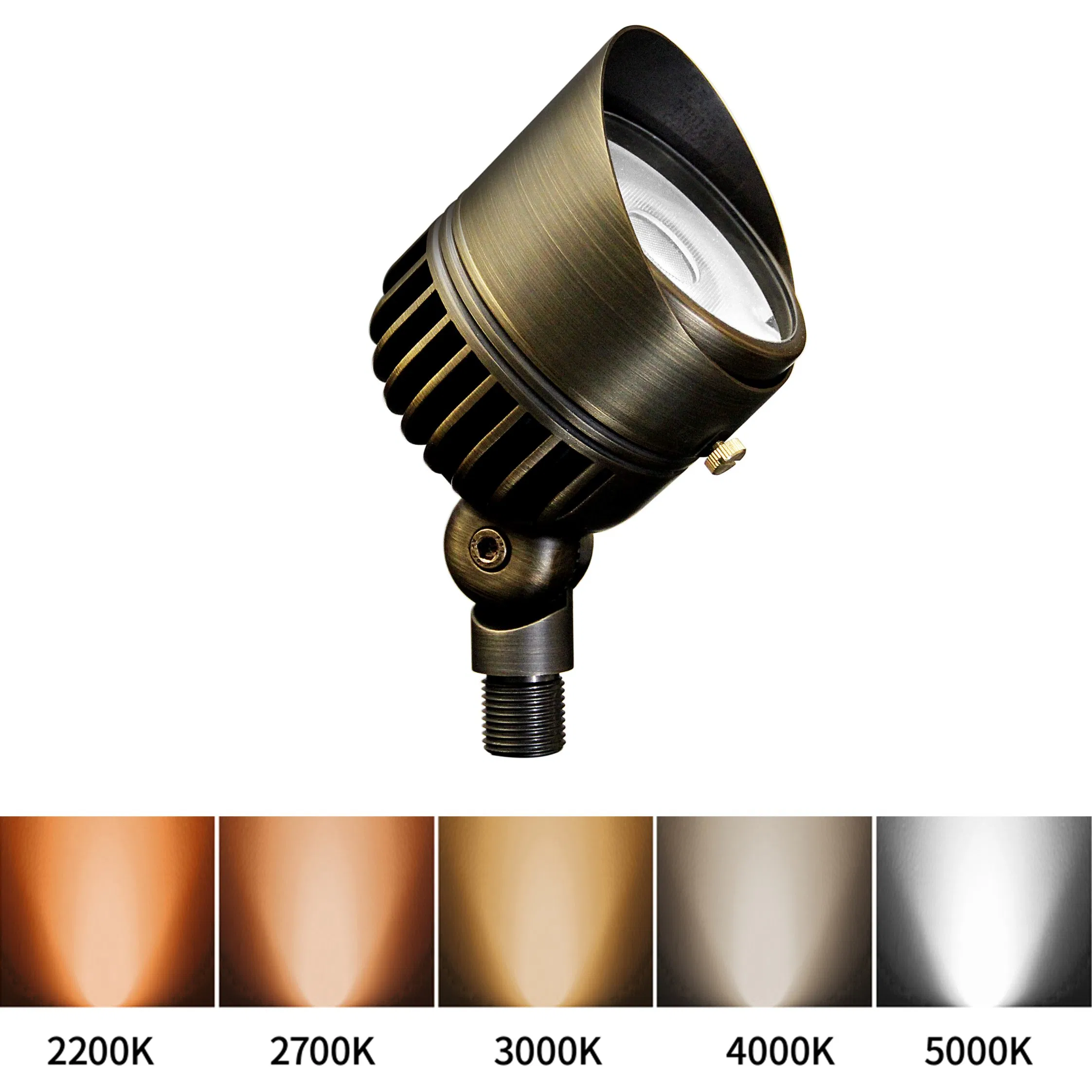 Die-Cast Brass Spike Lights Pathway Tree Lawn LED Garden Outdoor Low Voltage Landscape Lighting Accent Spotlights