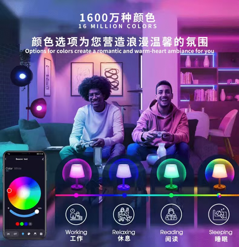 Tuya Candle Light Bulb Wi-Fi Smart Light Bulb RGB+Cw LED AC 5W