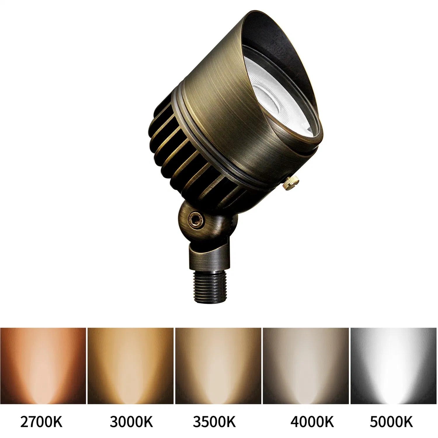 LED RGB Low Voltage Landscape Lighting Brass Color Changing Landscape Lights 12V Outdoor Spot Lights for Yard Garden Pathway Lawn Lighting