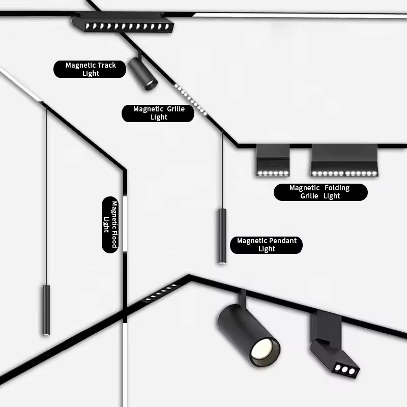 Tuya Zigbee Bt Adjustable Smart Magnetic LED Track Lighting Remote-Controlled Rail Lighting Lamps