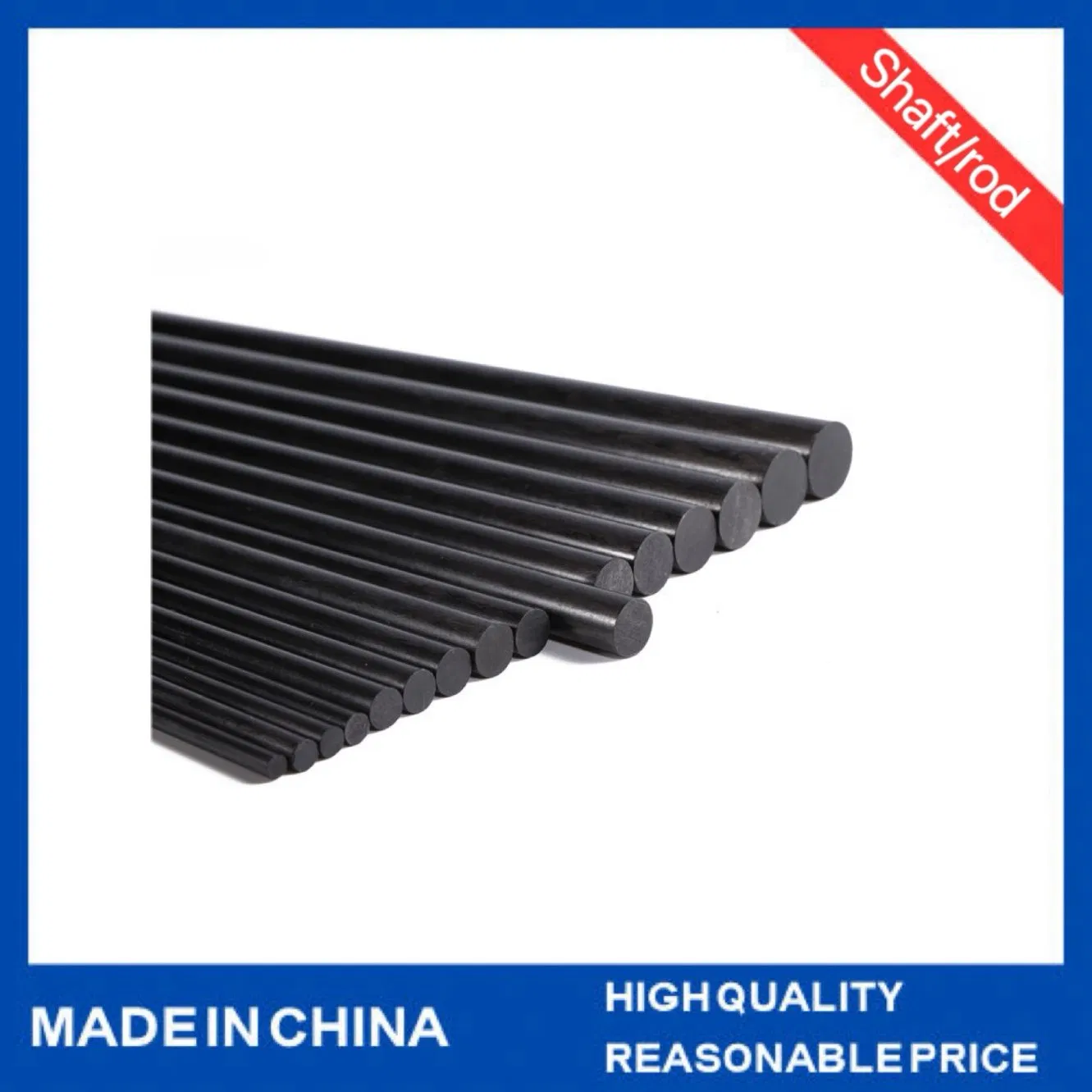 High Strength Custom Solid/Hollow Round Carbon Fiber Tube Rods Fiber Carbon Pole/Sticks