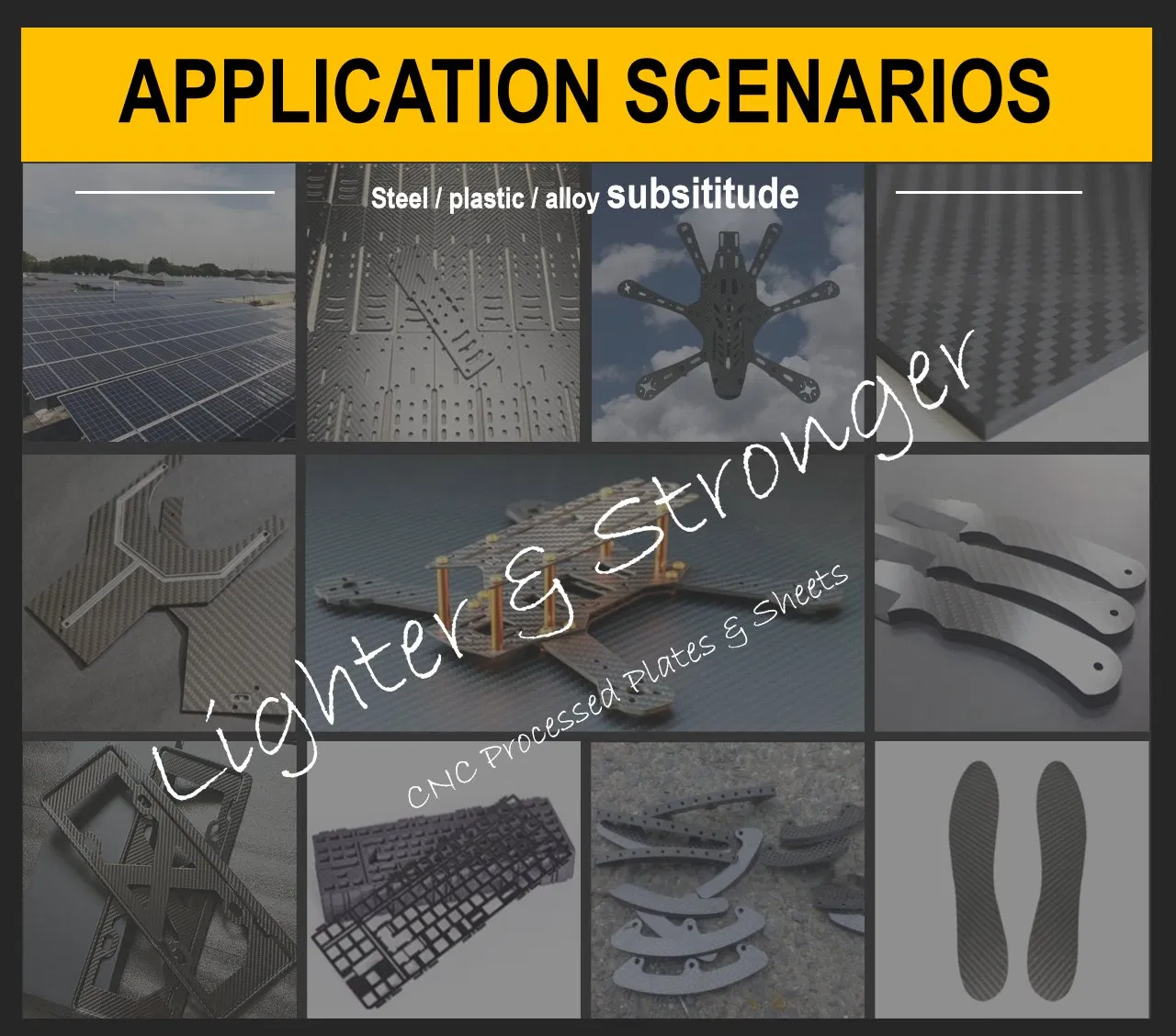 Frame of Uav Custom Machining Carbon Fiber Sheet
