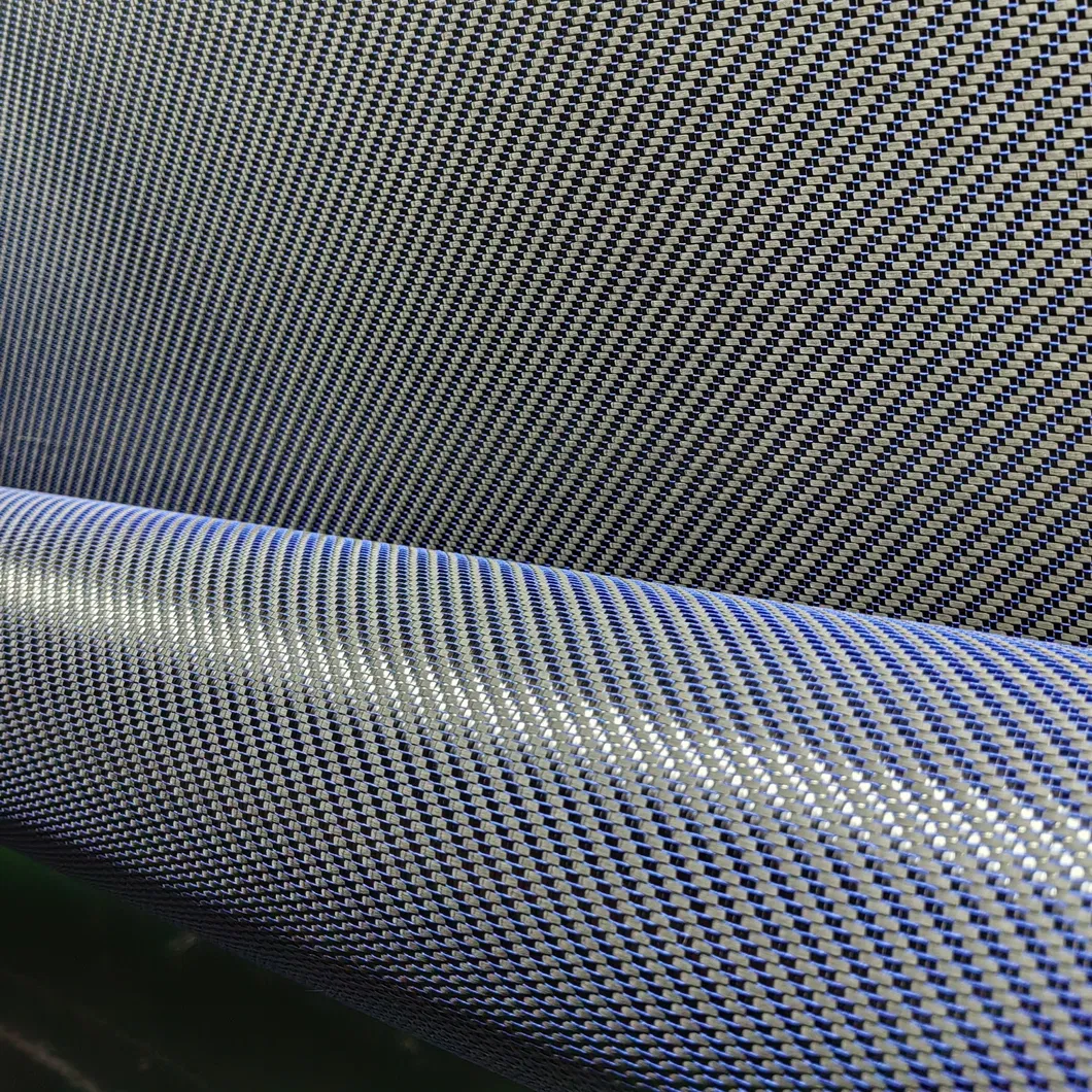 Carbon Fiber Blue Yarn Hybrid Fabric 1