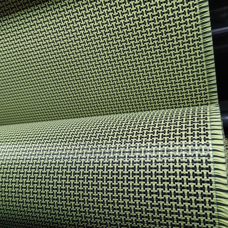 Hybrid Kevlar Aramid &amp; Carbon Fiber Plain Roll Fabric for Auto Parts