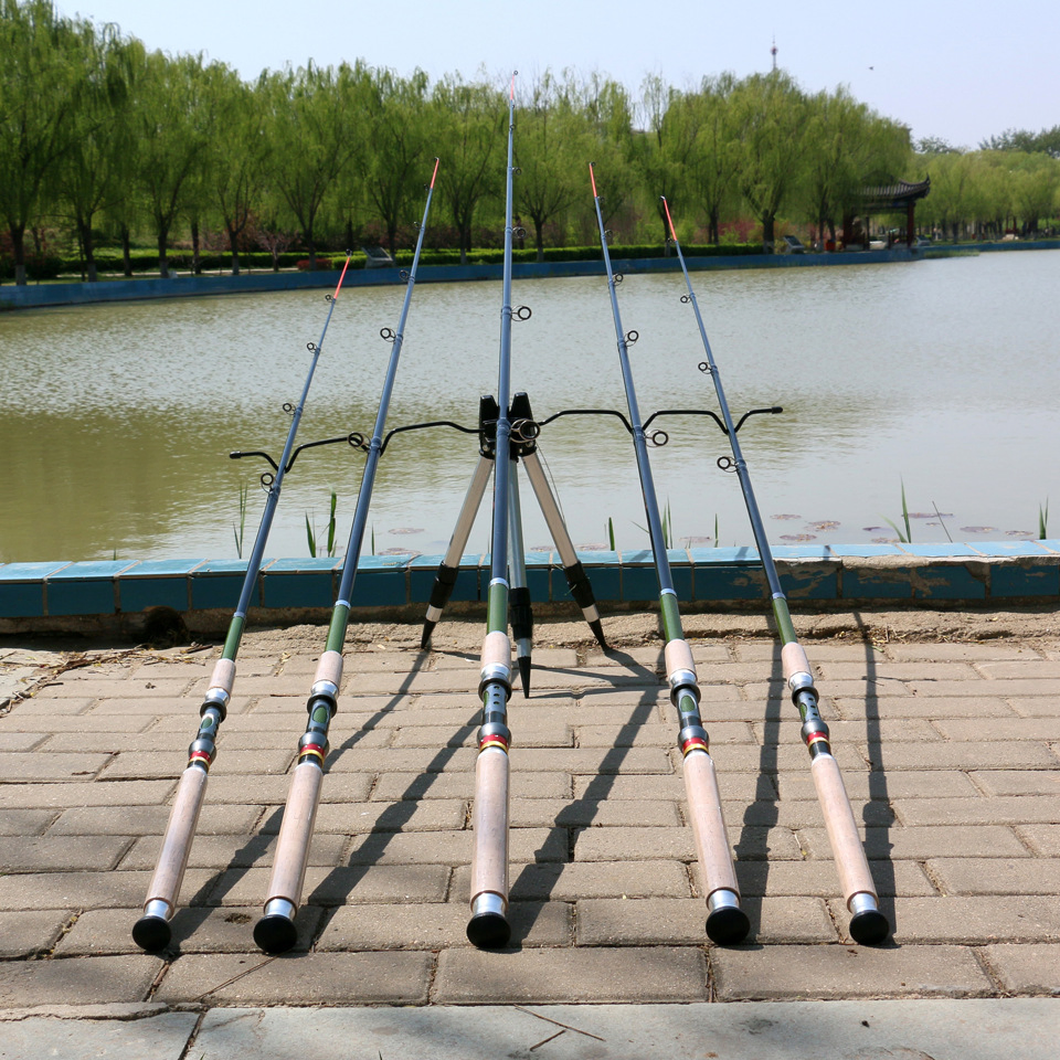 Freshwater&Saltwater 2.1m-3.6m Hard Action Body Telescopic Rod Carbon Fiber Spinning Rod for Bass Trout Catfish Fishing