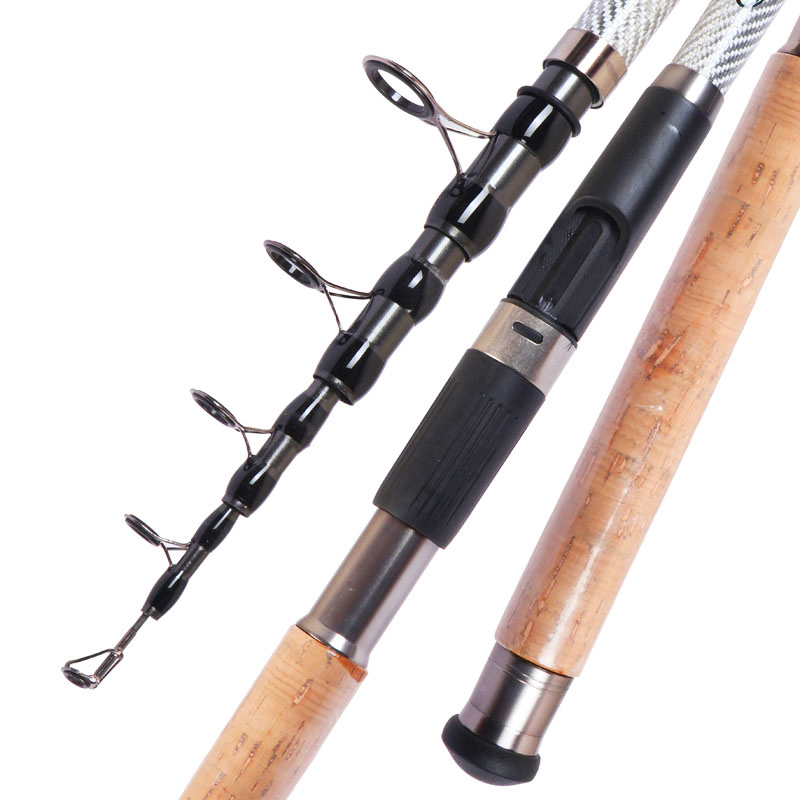 2.1m-3.6m Extra Heavy 5X Carbon Fiber Telescopic Spinning Rod for Offshore Lake Catfish Bass Carp Fishing
