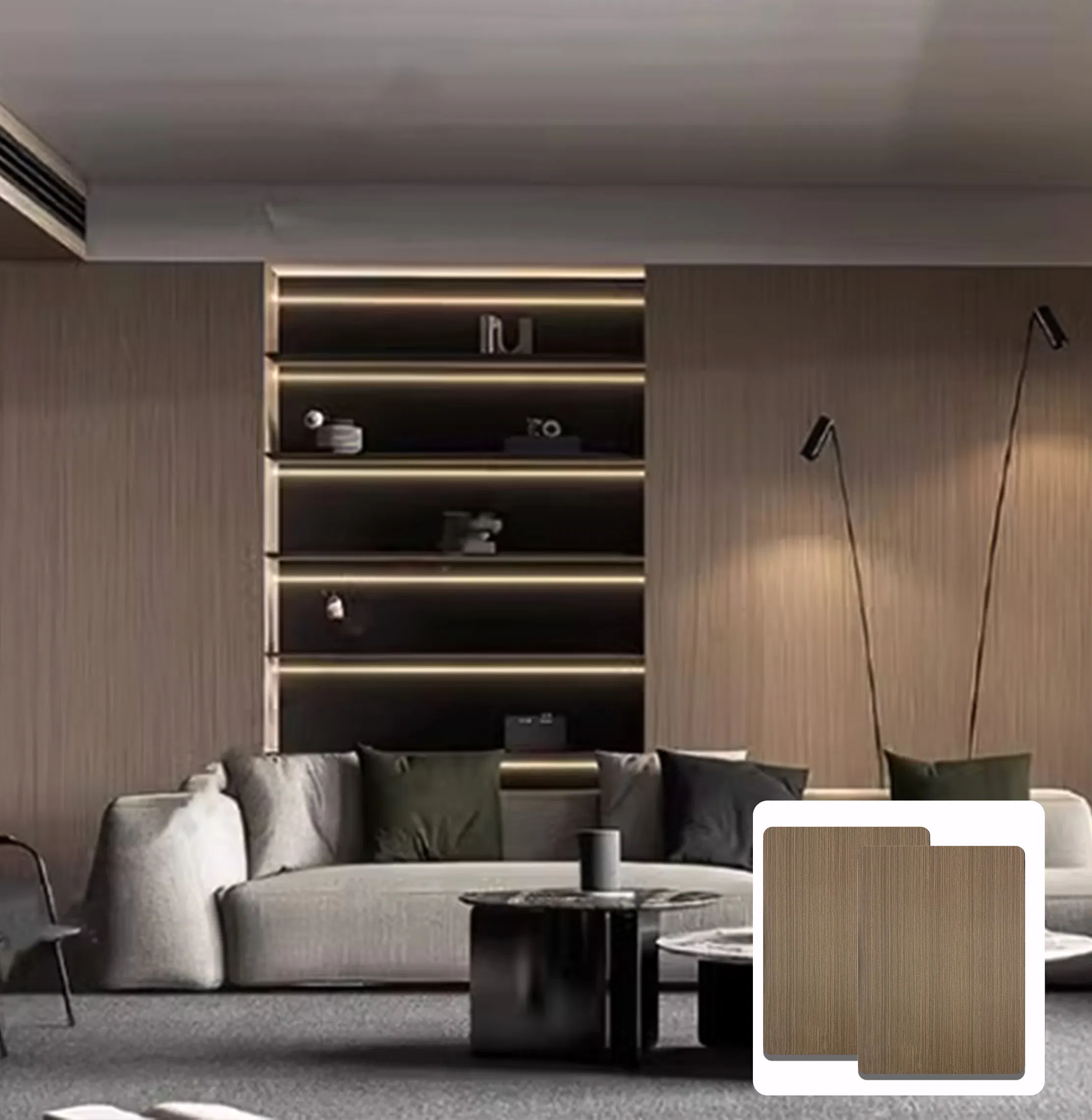 Design Interior Wood Veneer Wall Panel PVC Carbon Crystal Bamboo Fiber Board Charcoal Panel