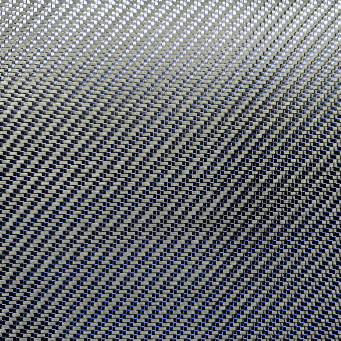 OEM 310GSM Twill Carbon Fiber Blue Yarn Hybrid Fabric for Automobile Parts