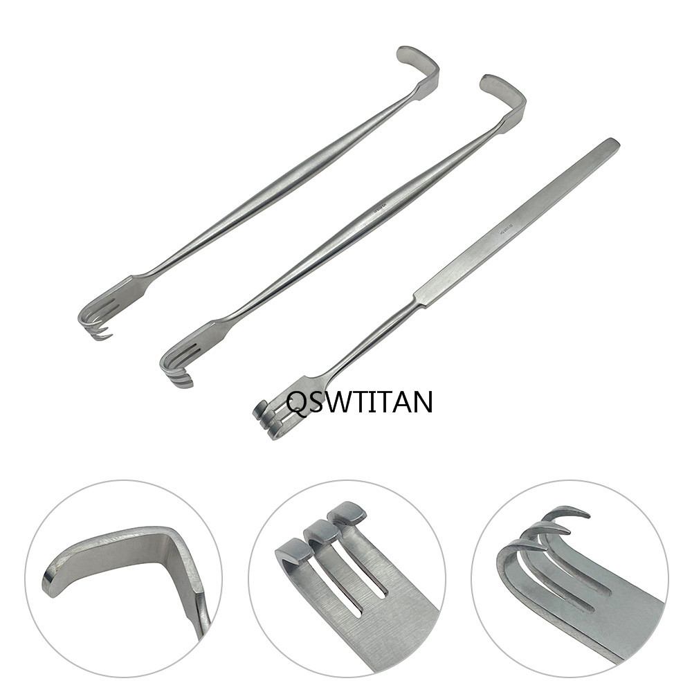 Double Eyelid Pull Hook Beauty Plastic Tool sharp Head Blunt Head Eyelid Bag Double Claw Double Pull Hook Skin Pull Hook